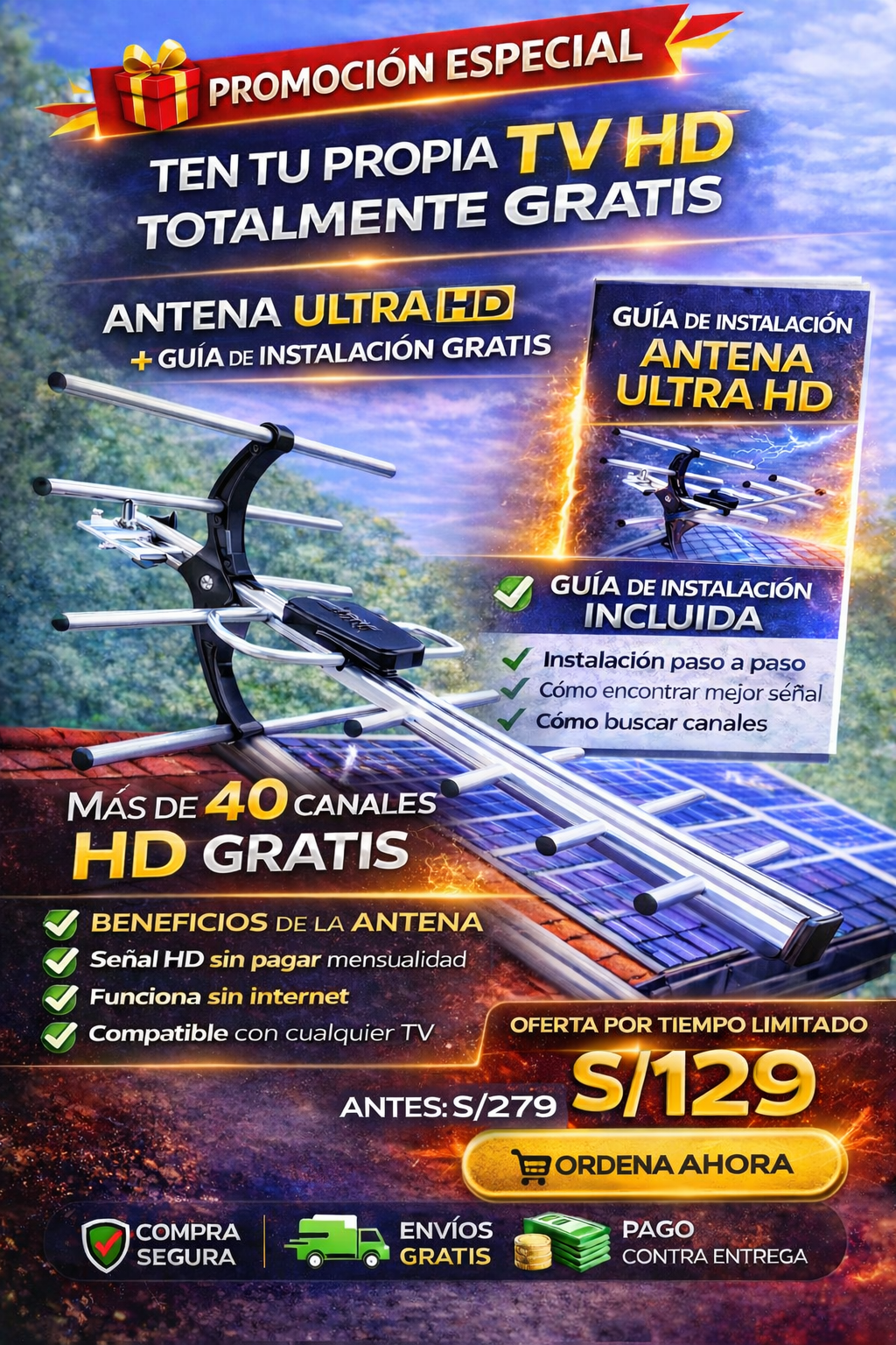 Antena Exterior Ultra HD Digital